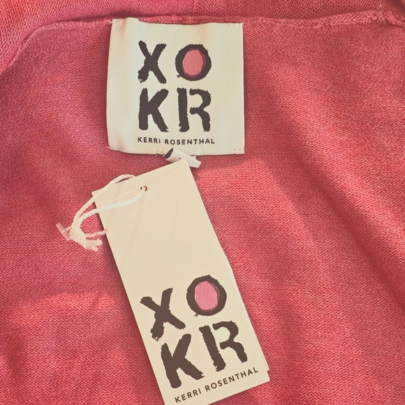 COPY - Kerri Rosenthal Rainbow Heart Pink Cardigan Open Front Sweater - Picture 11 of 12